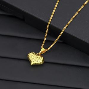 Collier pendentif cœur style vintage plaqué or 24 carats JXX, nouveau style, bijoux en laiton pour enfants - Product Image 3