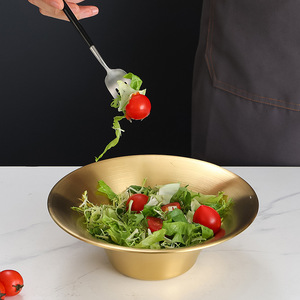 Stainless Steel Bowl Gold And Silver Cold Noodle Ramen Salad Serving Dish Home Kitchen Use - Product Image 2