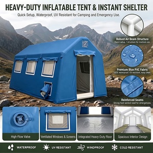 <span class=keywords><strong>Tente</strong></span> de secours gonflable commerciale robuste en PVC bleu imperméable à montage rapide pour campement d'urgence OEM ODM - Product Image 4