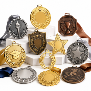 <b>Creative</b> Zinc Alloy Acrylic Wood Medal With Ribbon For Youth League Team Awards And School Competitions - Product Image 1