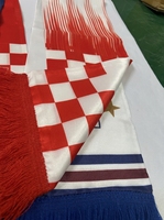 Écharpe de supporter de football personnalisée, directement de l'usine, en tissu satiné brillant, 145 x 15 cm, imperméable, avec pompons, marque FLAG Scarf-06 Dye
