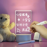 Veilleuse USB à LED 3D créative avec stylo, décor de chambre à coucher pour petite amie-idée cadeau de mariage de Noël
