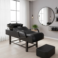 Lit de lavage de cheveux pas cher pour spa capillaire, lit de lavage de cheveux de salon, bac en plastique avec pieds