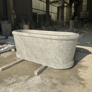 <span class=keywords><strong>Baignoire</strong></span> en marbre autoportante de qualité hôtelière Carrara en Italie Meilleure conception traditionnelle pour tremper la <span class=keywords><strong>baignoire</strong></span> en marbre de culture - Product Image 2