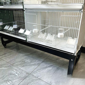 Base de cage d'élevage Petway en acier inoxydable et fil métallique avec roulettes, antidérapante, durable, portable et relevable pour petits oiseaux - Product Image 3