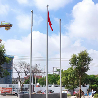 Mât de drapeau commercial extérieur le plus grand, 20m, 30m, 50m, mât de drapeau automatique en alliage d'aluminium