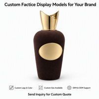 Modelo de Exhibición de Perfume Gigante Personalizado de 1.1m, Tapa Esculpida Chapada en Oro, Acabado Aterciopelado para Exhibición en Escaparates