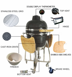 Parrilla de Carbón Kimstone Kamado de 18 Pulgadas, Horno Kamado de Cerámica y Acero Inoxidable, Parrilla de Carbón - Product Image 6