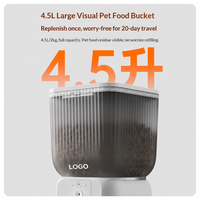 Distributeur automatique de nourriture pour animaux de compagnie 4,5 L, double gamelle, écran LCD, commande par bouton, alimentation quantitative programmée, distributeur de nourriture pour chat et chien, gamelle en ABS
