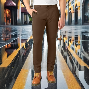 Pantalones Técnicos Ligeros Personalizables para Hombre, de Rendimiento Medio, Impermeables, Transpirables, Elásticos, Estilo Chino, con Pliegues Delanteros, Casual Elegante - Product Image 2