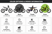 Moto tout-terrain électrique Sur-Ron Light Bee X 10000W 72V 35Ah sans balais, nouvelle, certifiée CE, livraison rapide, en stock, pour adultes