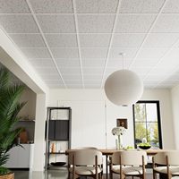Dalles de plafond acoustiques en fibres minérales haute densité anti-affaissement 600x1200 rectangulaires à bord tegulaire RH99 pour centre commercial côtier