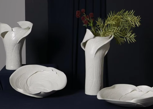 Ensemble de vases en céramique blanche de luxe, décoration moderne pour la maison avec glaçure mate pour fleurs artificielles et vase en porcelaine - Product Image 6