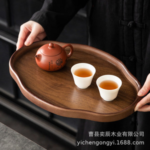Irregular Wooden <b>Tea</b> <b>Tray</b> For Restaurant Serving Durable Bamboo Pattern - Product Image 1