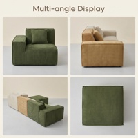 KS011 Cube Modulares Komprimiertes Sofa, Cord-Leinen-Stoff Rahmenloses Ecksofa, Vakuumverpacktes Minimalistisches Kombinationssofa
