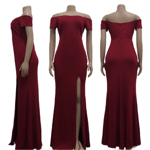 Tinta unita con spalle scoperte Modulare abiti da ballo abiti Sexy da donna eleganti abiti lunghi da damigella d'onore - Product Image 6