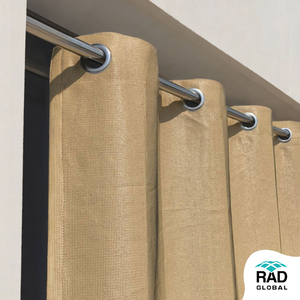 Sand & Slate Eyelet Outdoor Curtains 325 GSM with Heavy Duty Weather Resistant Fabric for Warm Privacy and Elegant Patio Balcony - Product Image 3