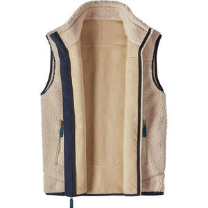 Produttore OEM di gilet in pile <span class=keywords><strong>sherpa</strong></span> di alta qualità senza maniche con zip e tasche, giacche in <span class=keywords><strong>sherpa</strong></span> - Product Image 3