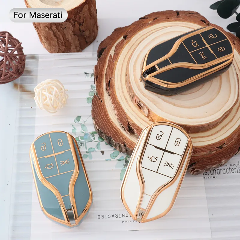 4 Button Fashion TPU Car Key Cover Holder Case For Maserati Ghibli Quattr Accessories Keychain Remote Fob