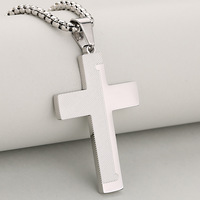 Collier pendentif croix style punk avec chaîne maille forçat en acier inoxydable plaqué or 18 carats/argent/noir, bijoux unisexe pour soirée