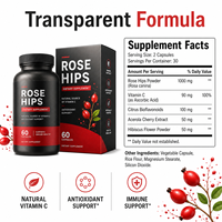 Capsules de Vitamine C Naturelle Non Acide à Base de Cynorrhodon 1000mg avec Flavonoïdes Végétaux Antioxydants – Prix Usine