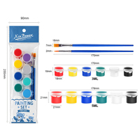 Peinture acrylique Xin Bowen 3ML/5ML, 2 bandes de 12 couleurs, peinture pour artistes, sans danger pour les enfants, avec 2 pinceaux