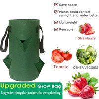 Sacs de culture suspendus écologiques Upside de 3 gallons, 6 trous de plantation, 4 crochets pour tomates, légumes, fraises, jardinières
