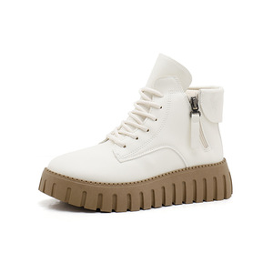 Stivali alla moda da <span class=keywords><strong>donna</strong></span> 2024 nuove scarpe bianche con suola spessa e casual alte da <span class=keywords><strong>donna</strong></span> versatili stivaletti casual da <span class=keywords><strong>donna</strong></span> - Product Image 1