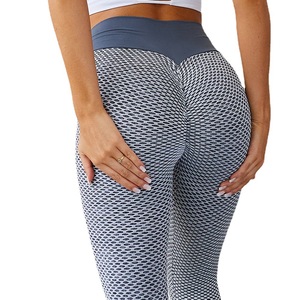 Offre Spéciale Jacquard Yoga Leggings pour femmes taille haute sans couture <span class=keywords><strong>nid</strong></span> <span class=keywords><strong>d</strong></span>'<span class=keywords><strong>abeille</strong></span> pantalon serré Fitness pantalons de <span class=keywords><strong>sport</strong></span> - Product Image 2