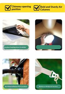 Tente de camping <span class=keywords><strong>gonflable</strong></span> HOUMU de 6,5 m² avec <span class=keywords><strong>auvent</strong></span> amovible, installation en 5 minutes, UPF50+, tente de glamping familiale avec accessoires complets - Product Image 4