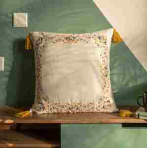 Elegante Funda de Cojín Bordada con Borlas en las Esquinas, Color Blanco Hueso, Estilo Boho, Decorativa para el Hogar, 18x18 20x20 - Product Image 6