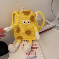 Women's Hand-Knit DIY Crochet Kit 100% Acrylic Cotton Yarn Handmade Gift Handbag with Dye Pattern for Beginners