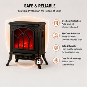 Estufa Calefactora Portátil de Plástico PTC de 1500W con Protección Antivuelco y Calentamiento Rápido para Uso Doméstico y Exterior - Product Image 4