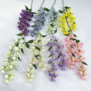 E-1139 Flores Artificiales Colgantes de Seda para Decoración de Interiores, Ramas Largas de Campanulas, Flores Colgantes al por Mayor - Product Image 1
