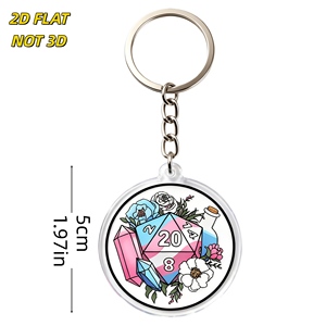 Trans Pride D20 Acrylic <strong>Keychain</strong> Floral &amp; <strong>Crystal</strong> Design with Potion Bottle for Bags, Keys &amp; Backpacks Durable Clear Tag - Product Image 2