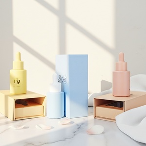 Flat Shoulder Custom Color Multi-Capacity 30ml 50ml Skin Care Packaging Eye Facial Serum Glass Body Oil Dropper <b>Bottle</b> with <b>Box</b> - Product Image 1
