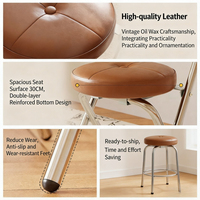 Chaises de salle à manger de style chinois moderne - Chaises pliantes en acier inoxydable avec revêtement en similicuir et coussinets doux - Chaises pliantes rustiques