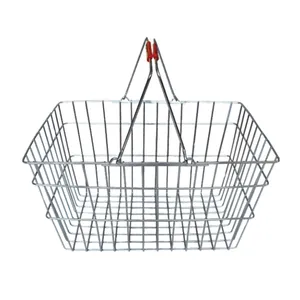 Affordable Price Luxury Double Handle Metal Basket For Supermarket Shopping