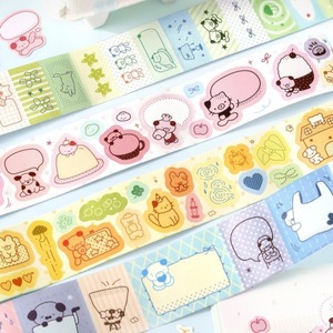 1 rouleau de ruban adhésif décoratif à pois mignons, style doodle, pour projets DIY, ruban inscriptible et notes autocollantes pour mémos - Product Image 1