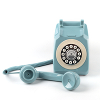 Téléphone Livre d'Or Audio Bleu Style Britannique à Boutons Poussoirs pour Mariages et Événements
