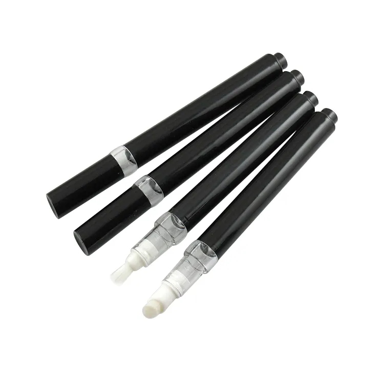 Frete grátis moq 500pcs LG769 2ml caneta clique plástico embalagens de cosméticos vazio lip gloss pincel caneta preta caneta clique com dicas