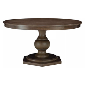 Bộ bàn ăn gỗ nguyên khối kiểu Mỹ với ghế, thiết kế cổ điển Pháp, bàn tròn gỗ sồi, đồ nội thất cổ điển cho nhà ở, 6 chỗ ngồi, dùng làm đồ nội thất lối vào - Product Image 1