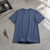 Nouveau T-shirt d'été 2026 pour homme en soie glacée 200g, séchage rapide, respirant, décontracté, col ample, maille unie, impression numérique