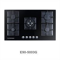 Cuisinière à gaz 5 brûleurs OEM/ODM d'usine, plaque de cuisson à gaz encastrable en acier inoxydable de 90 cm pour usage domestique en cuisine