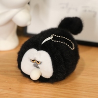 Peluche singe Saki à face blanche en gros, jouet en peluche avec anneau de claquettes, cadeau de dessin animé, porte-clés singe Saki pour enfant