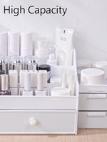 Vente flash : Organiseur de bureau en plastique pour accessoires divers, bijoux, beauté, maquillage, soins de la peau, boîte de rangement cosmétique avec tiroir