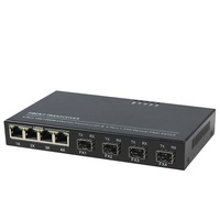 Convertisseur de média optique 4F4E Gigabit SFP 1000 Mbps 1.25G SM 4 SFP 4 RJ45 100KM FTTH/FTTB/FTTX Garantie 3 ans 1310/1550nm CE/FCC
