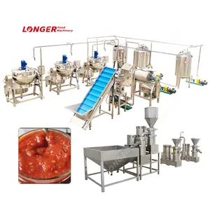 Commercial Hot Chili Pepper Production Process Equipment Manufacturing Green Chilli Sauce Processing Machine