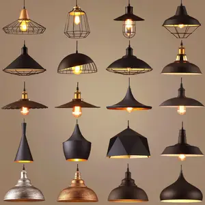 Pingente de iluminação preta decorativa industrial, lustres de teto suspensos, cozinha nórdica, sala de jantar, luminária pendente moderna