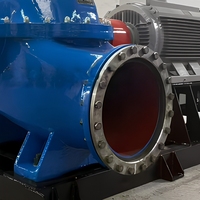 Pompe centrifuge horizontale électrique, monophasée, à double aspiration, avec turbine à fente axiale, monostade, entre les roulements